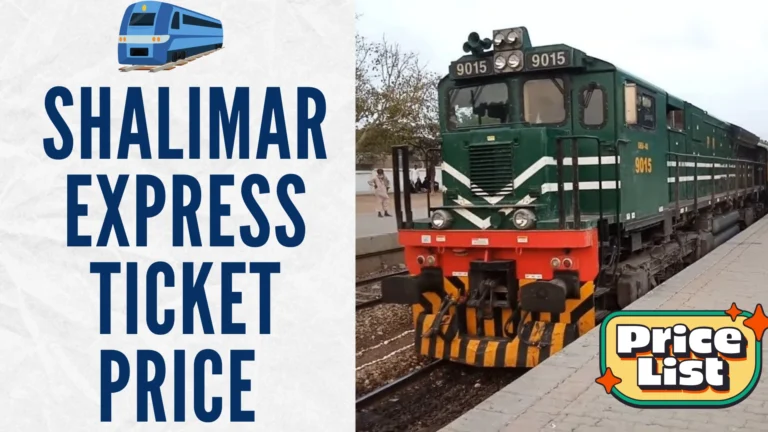 Shalimar Express Ticket Price